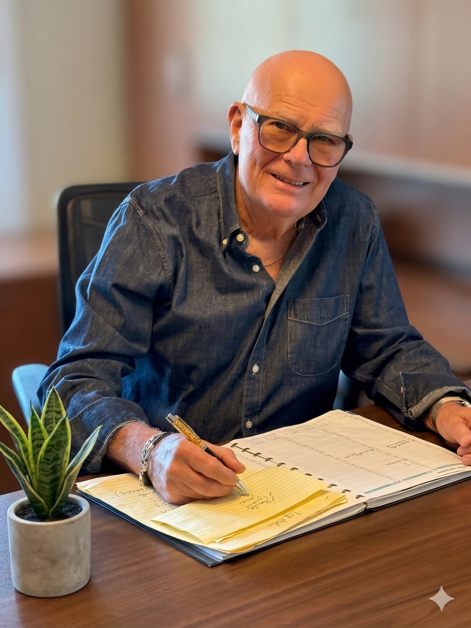 Jamie L. Johnston, author of Own Your Next Job, at his desk